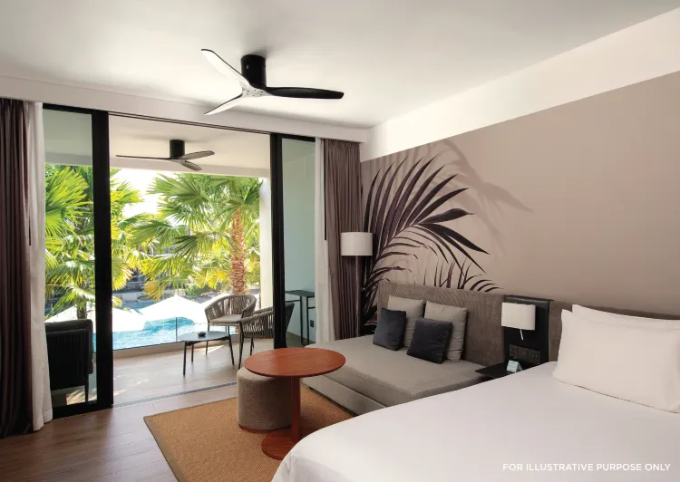 ห้องจูเนียร์สวีทพร้อมวิวสระว่ายน้ำ