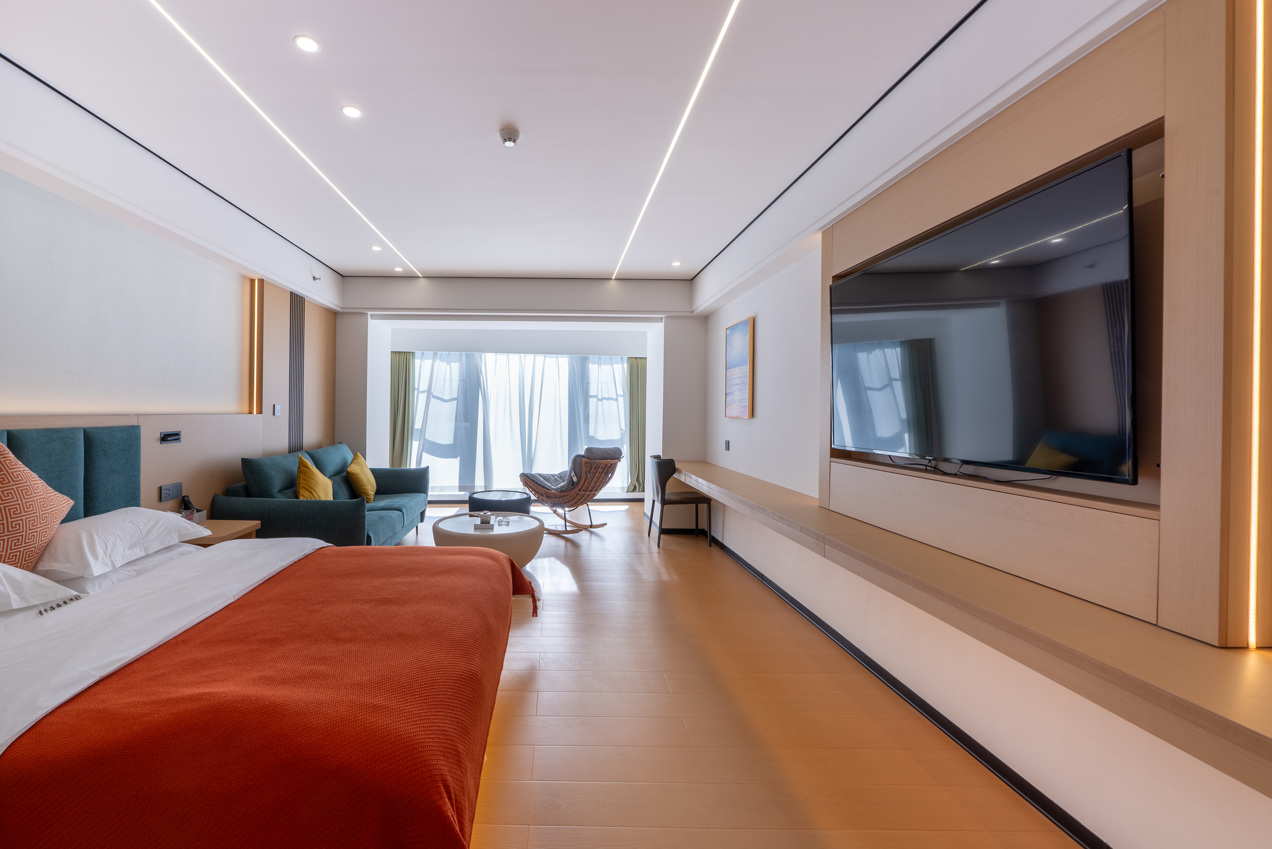 海景轻奢大床房（倚窗摇椅观海景落日+遥望非遗永子棋院+定制静眠床品+智能马桶）