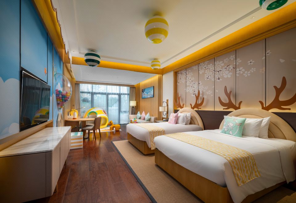 糖果飞屋亲子双床房（园景阳台丨呆萌鱼嘴）