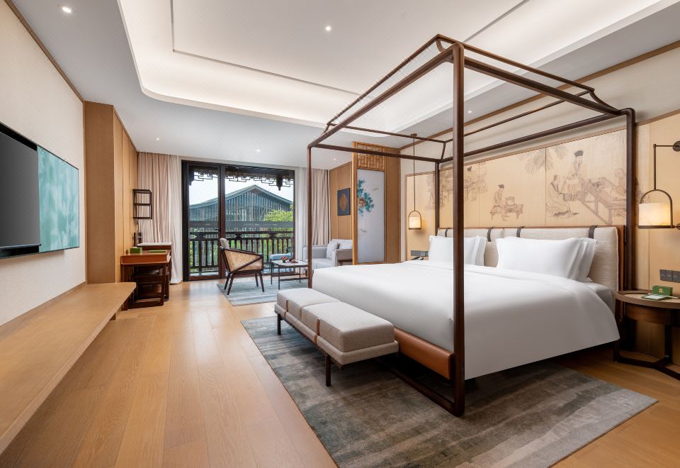 茶溪阳台大床-一入山水间，顿觉天地宽