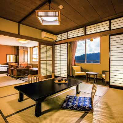 【禁菸】套房 日西式雙床房 帶室內浴池 下呂溫泉湯快度假集團下呂彩朝樂別館優惠
