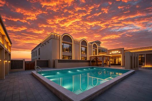 Fanjing・AURA | Desert Galaxy Pool, 360° Gilded Sunset Panoramic Stay (Shazhou Night Market)