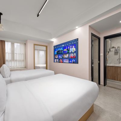 豪華LOFT家庭親子三床套房（私享獨立洗衣機冰箱丨深睡床墊丨高空城景） 鉑瑞斯行政公寓（深圳華強北店）優惠