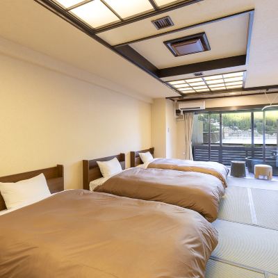 【禁煙】スタンダード露天風呂付和ベッドトリプル 内風呂なし(眺望なし) 湯快リゾート 下呂温泉 下呂彩朝楽 本館 クーポン