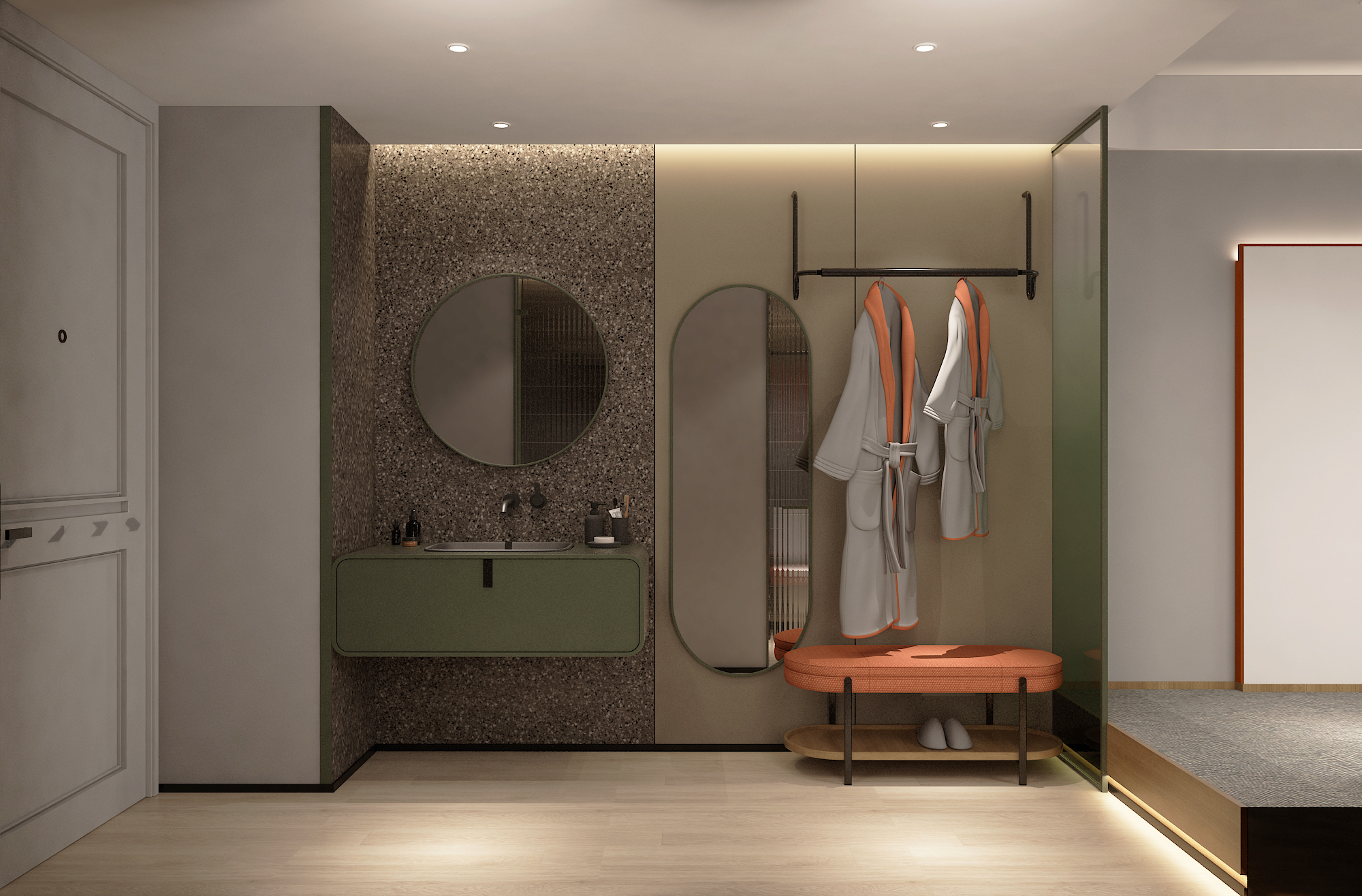 兰·亲子房（舒适榻榻米床垫+简约小狗小童椅+小童洗漱用品）