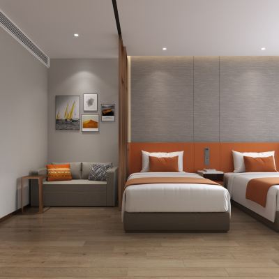 智能溫馨雙床房【大飄窗+MiMi小冰箱+小度智能客控】 廣州雲佳飯店（廣州白雲國際機場T2航廈店）優惠