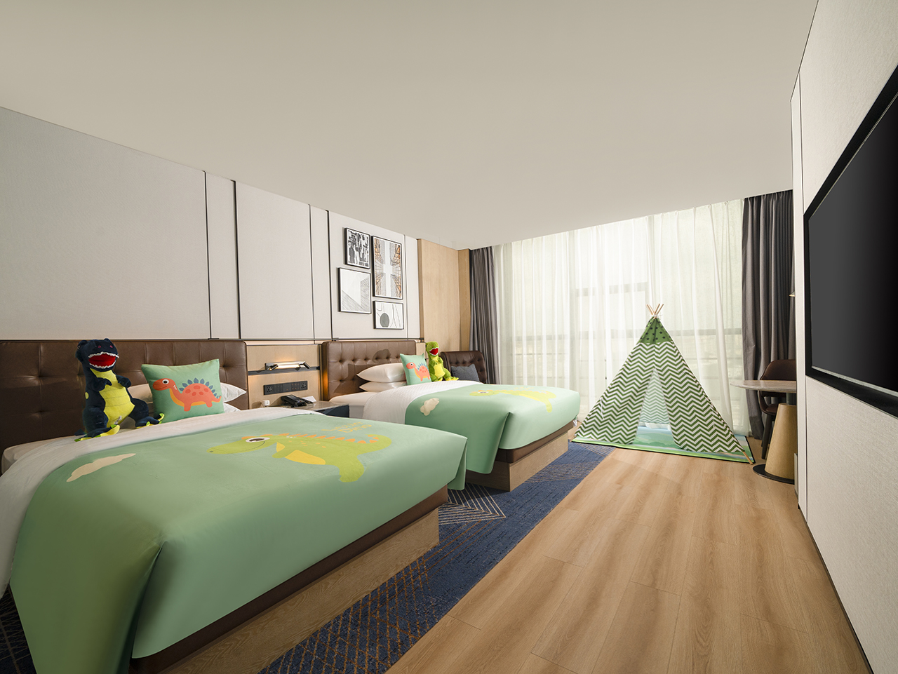 恐龙主题亲子房-双床（惬意亲子游）