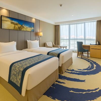 商務雙床房【高級床品+採光通透+迷你冰箱+高空美景】 廈門金日銀海藍戴斯飯店（機場店）優惠