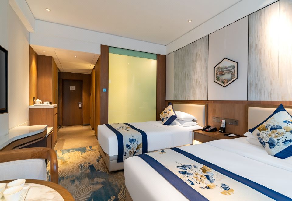 一号楼丨庭院双床房（窗外亭榭皆入画）