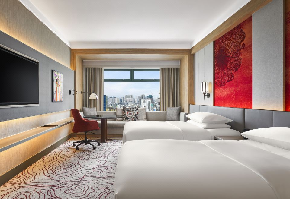 可使用俱樂部休息室，一室房，2 張雙人床