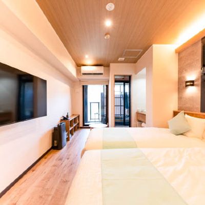 [Western Modern Japanese-Western Room] 35㎡ + Private Terrace 7㎡, Shigaraki-yaki Open-air Bath