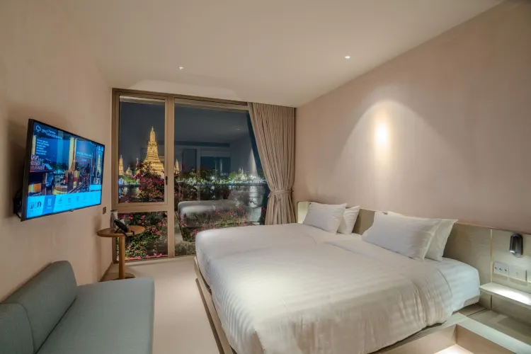 ห้องดีลักซ์เตียงใหญ่หรือเตียงแฝดพร้อมวิวแม่น้ำ
