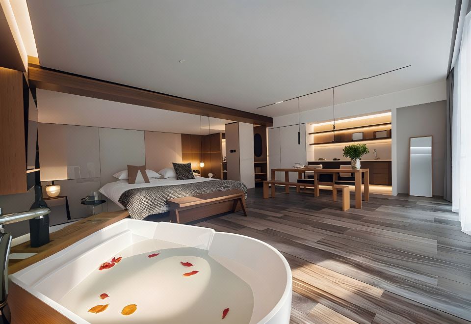 书语听心|私汤浴缸大床房+智能+阳台+禅意书法桌+地暖