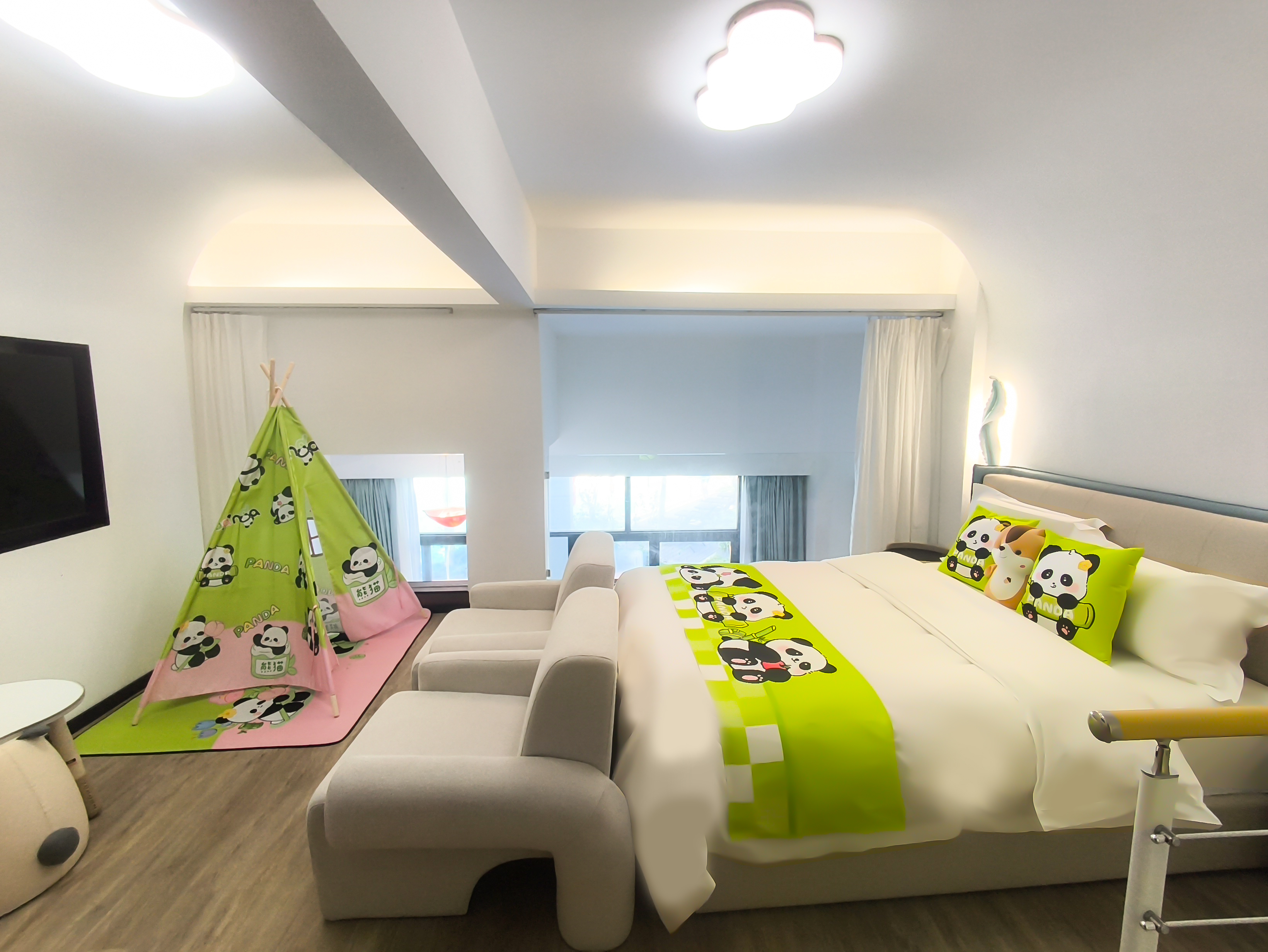 复式亲子直通漂流河房（独立泡池）