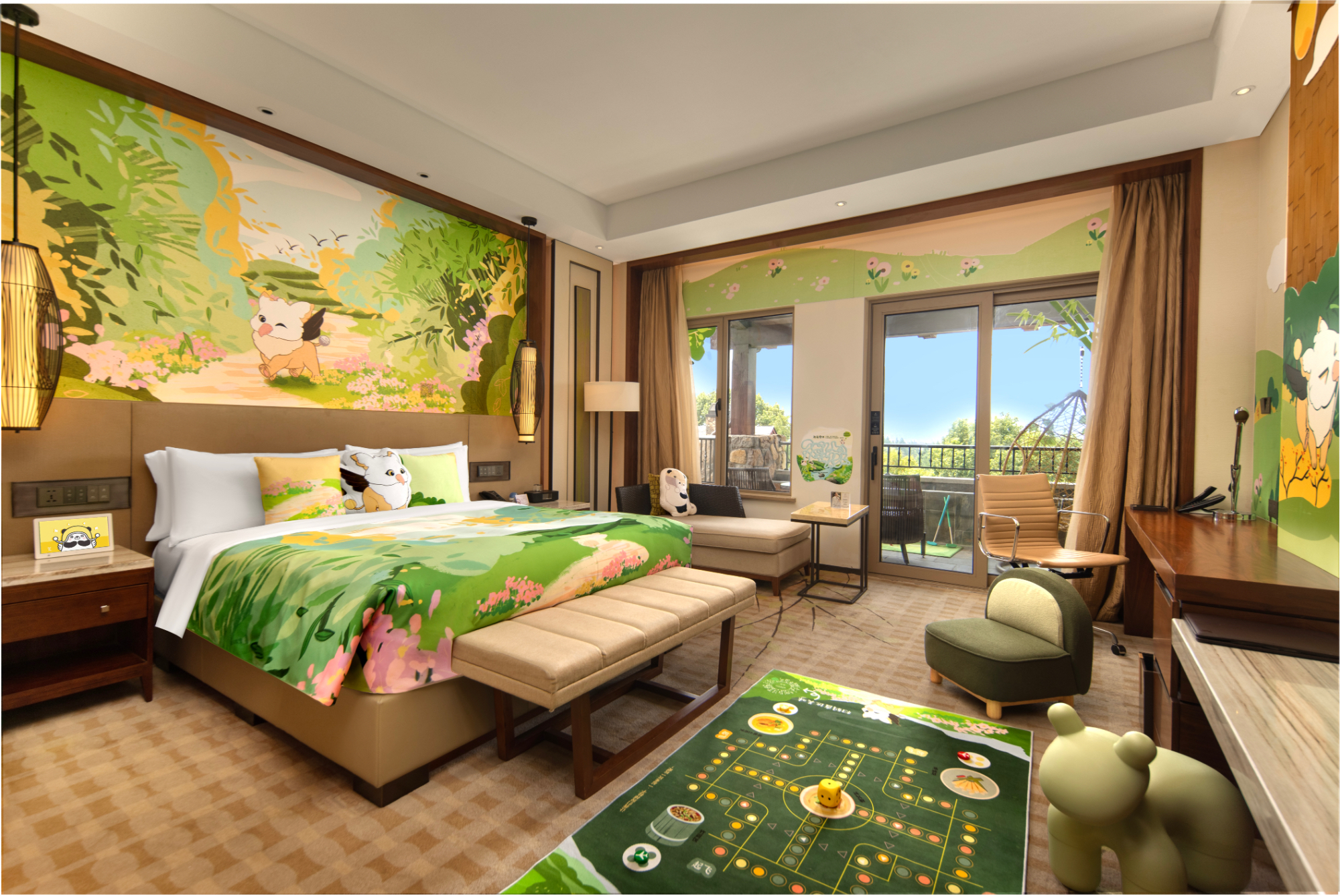 阳光运动亲子阳台大床房