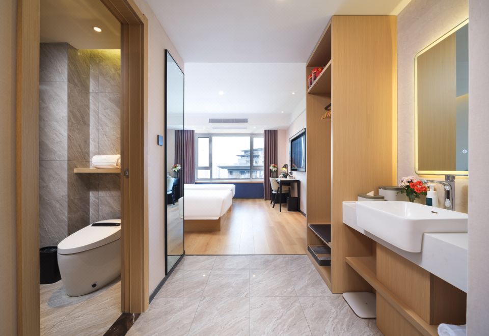 幾木海景雙床房（冰箱+手機投屏+浴袍+飄窗賞海）