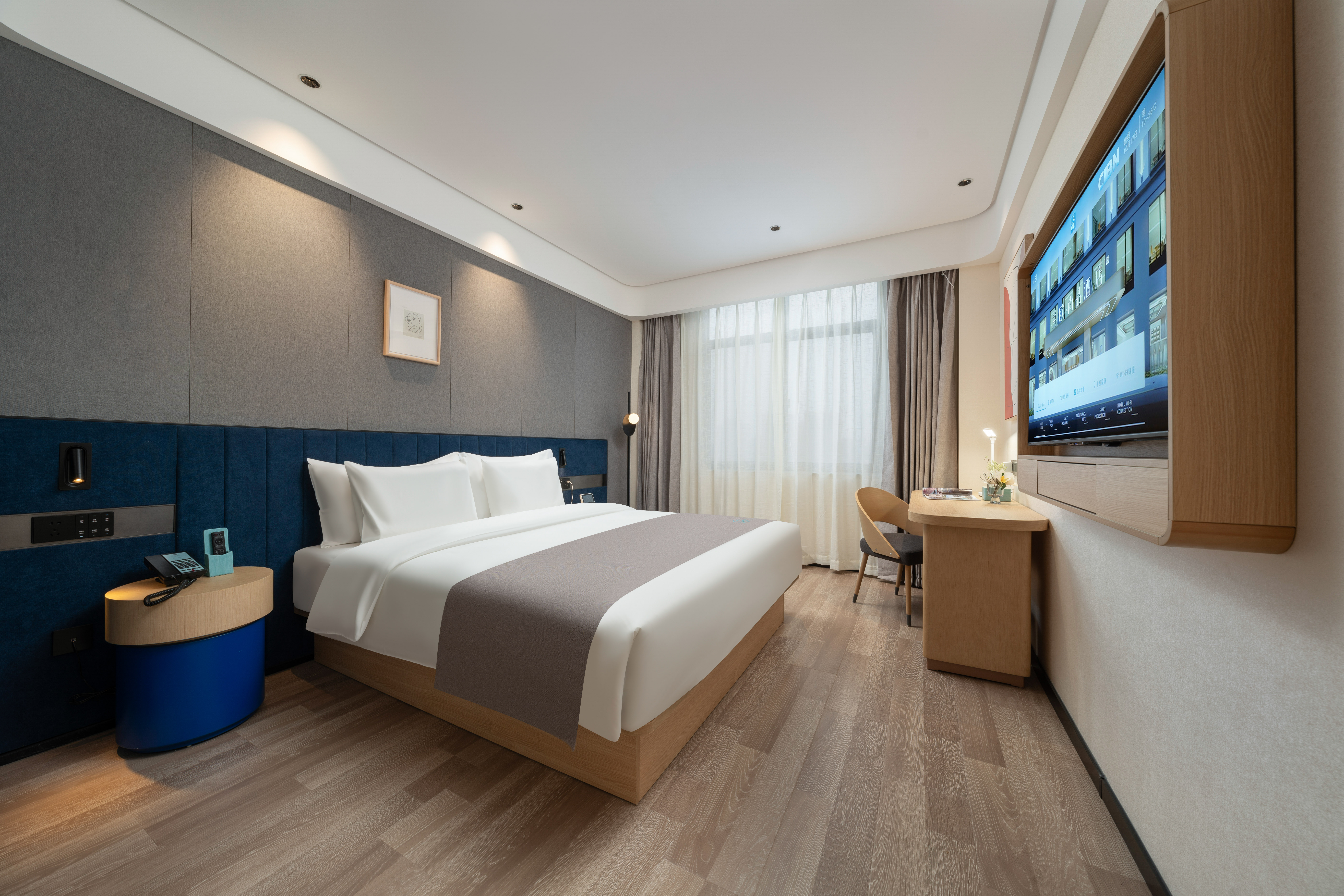 蘭藝大床房（全屋智能+無線閃充+小冰箱）零壓恆温床墊