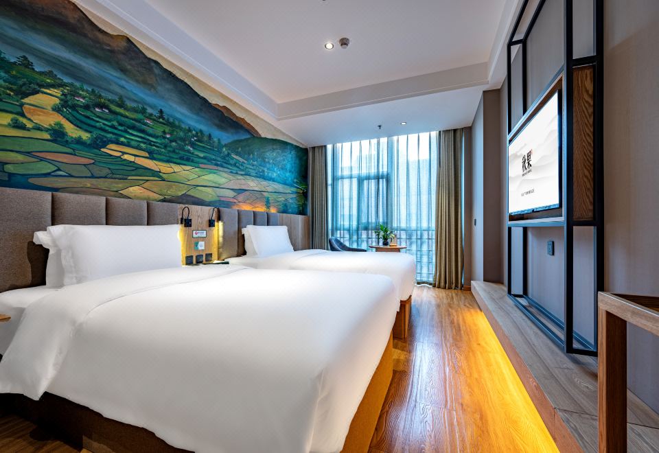 精致商务双床房【轻奢沙发+落地窗视野好】