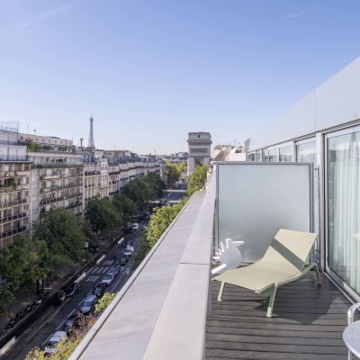 Paris Sky View Terrace Room Renaissance Paris Arc de Triomphe Hotel Promo Code