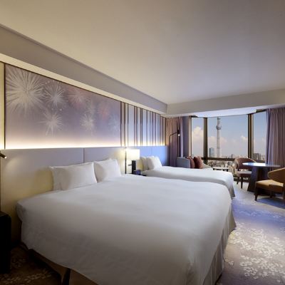 豪華行政特大床房晴空塔景觀帶景觀浴缸（適合3位成人入住，帶貴賓休息室使用權） 淺草豪景飯店優惠