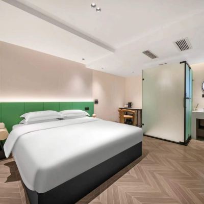 北里丨沐眠大床房『新風系統+LED化妝鏡+休閒座椅』 K·W高空觀景飯店（重慶解放碑步行街洪崖洞店）優惠