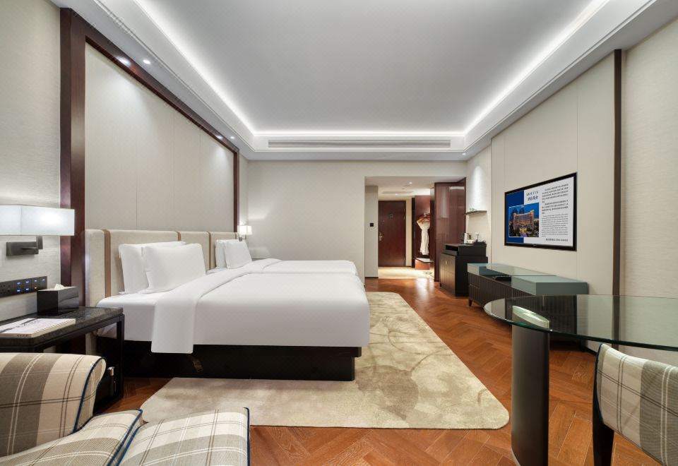 ZhouShan CaiFu HotelRenewed Twin Room (Sleep-Inducing Latex Pillow + Screen Casting + Mini Fridge)