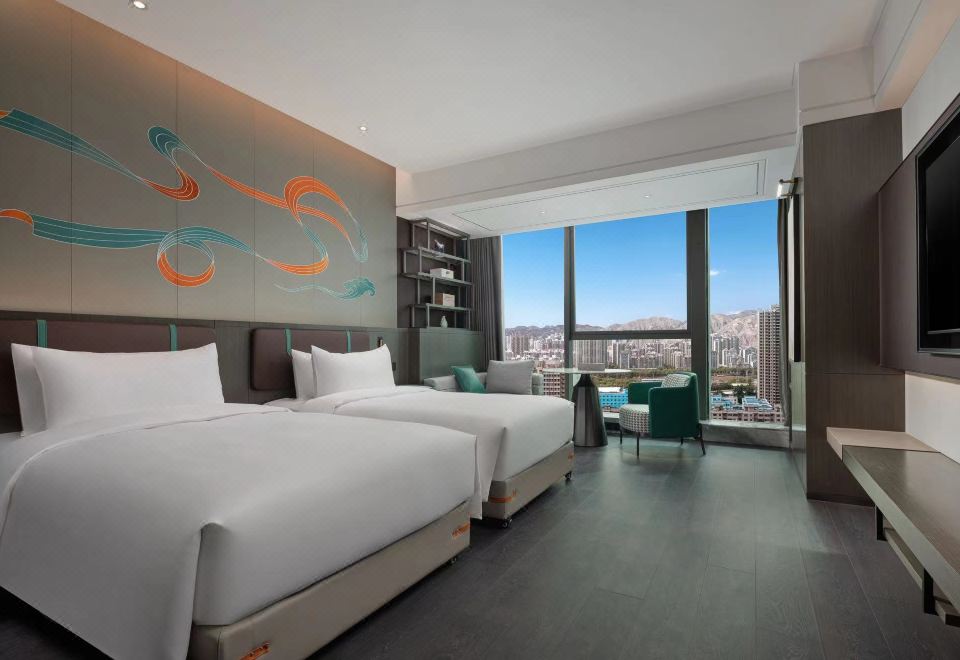 花園高級雙床房【全景落地窗】