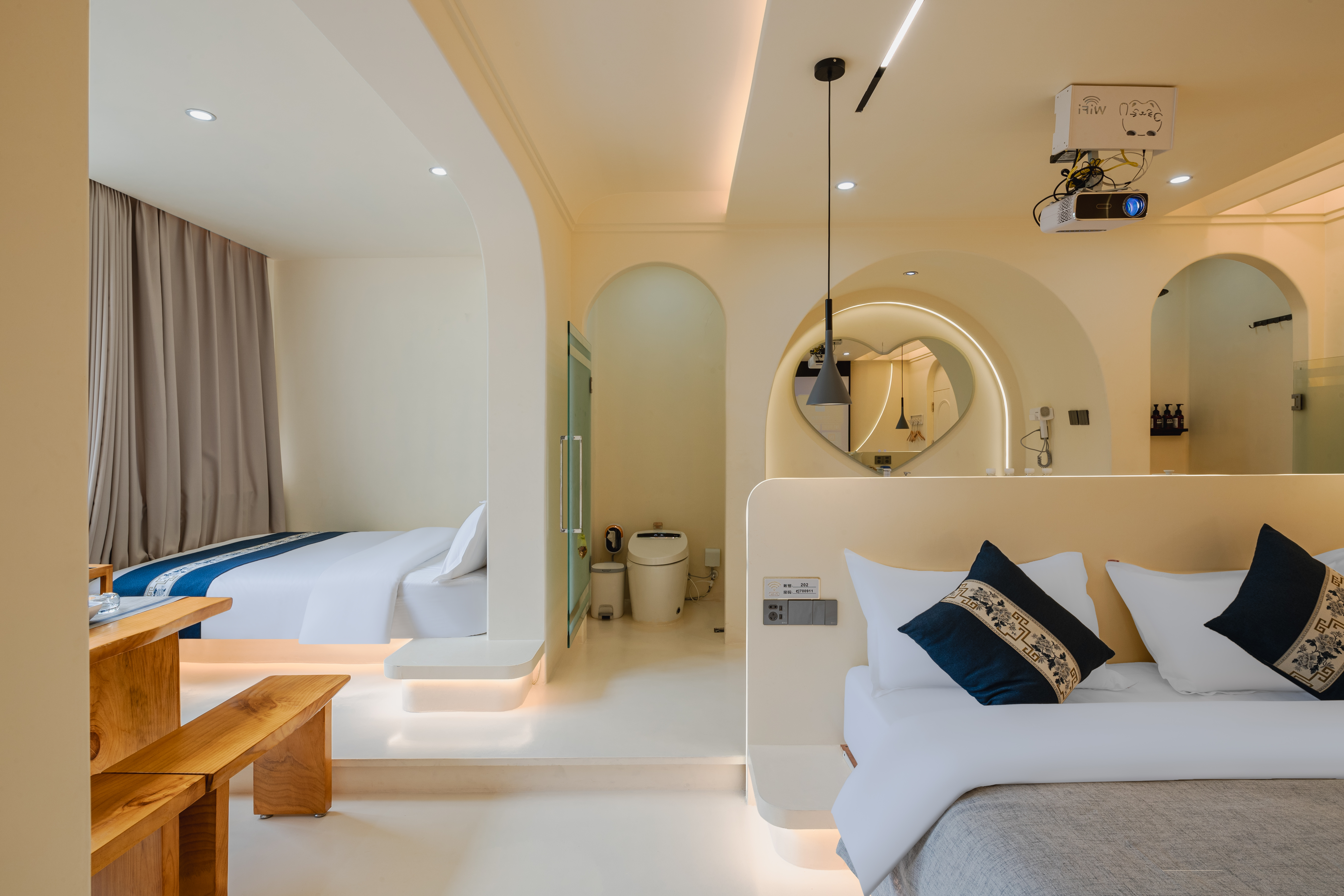 萨米悠韵别墅三床房[100寸1080P投影+智能马桶]