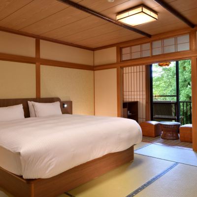 露天風呂付客室「離れ観月亭」宙のおと-ダブルベッド-禁煙 ゆのごう美春閣 クーポン