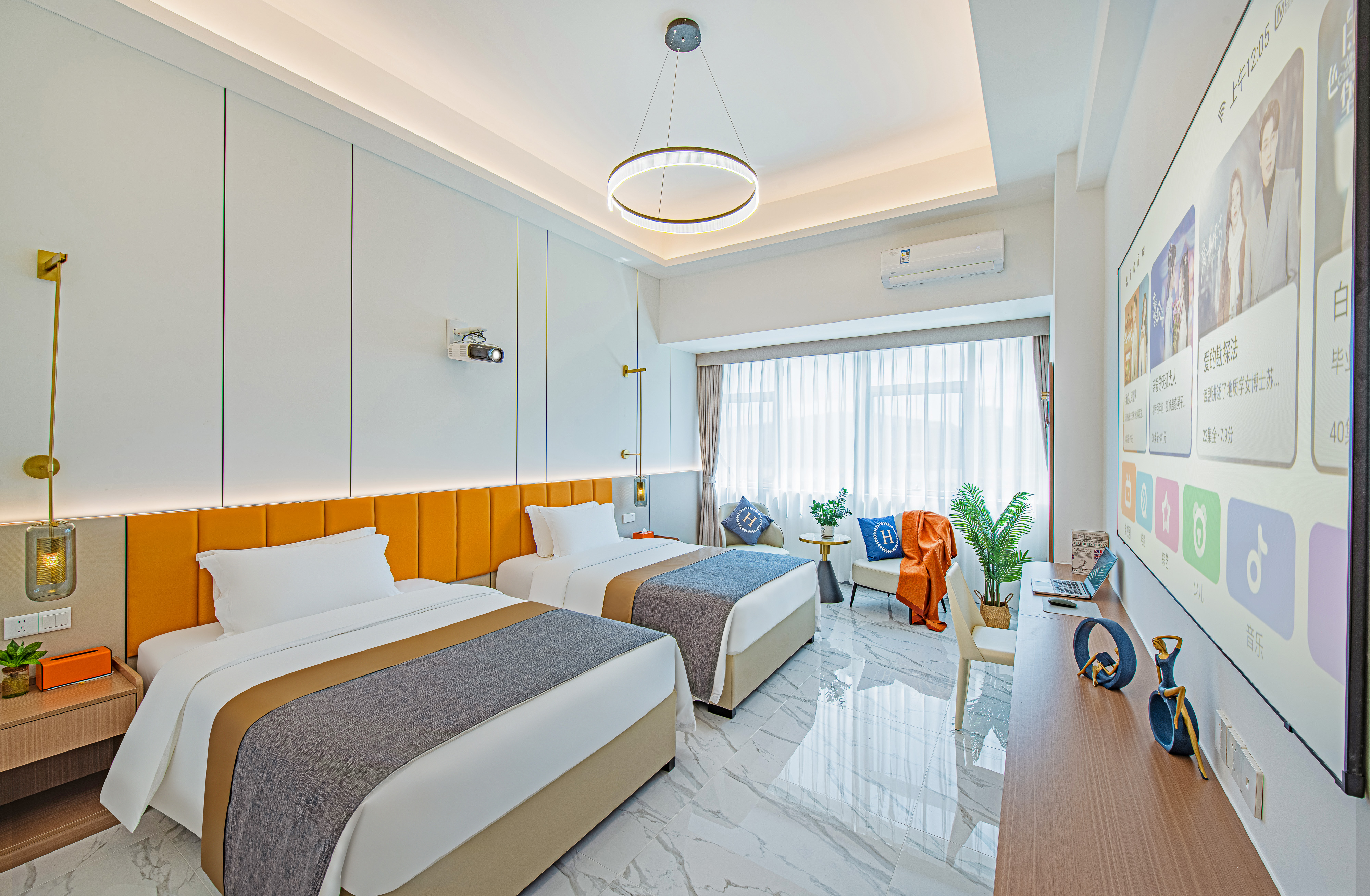 巨幕观影双床房【百寸屏幕+4K高清】