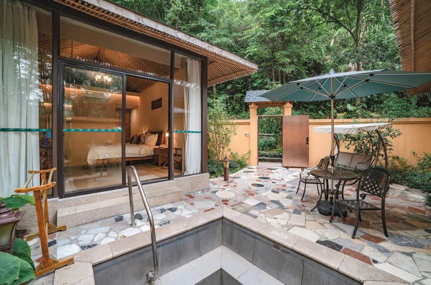 心悦谷亲水别墅双床房-独立庭院-私汤泡池