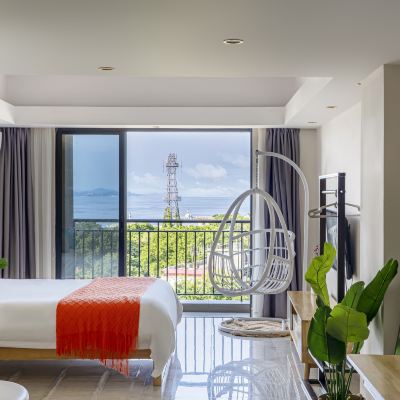 海景陽台大床房 珠海外伶仃島海島時光休閑度假公寓優惠