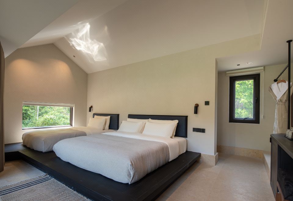 归樵·Loft亲子庭院套房[落地窗+双床+泡池]