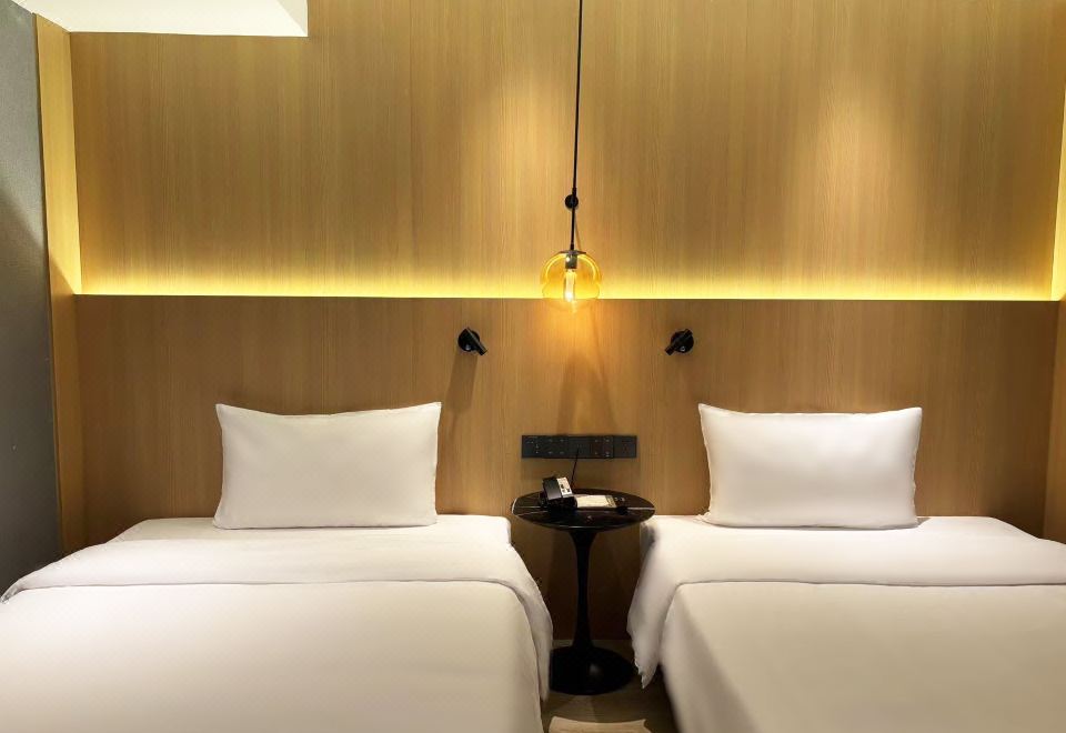 轻奢静谧双床房（轻柔灯光+迷你冰箱+裸眠床品）