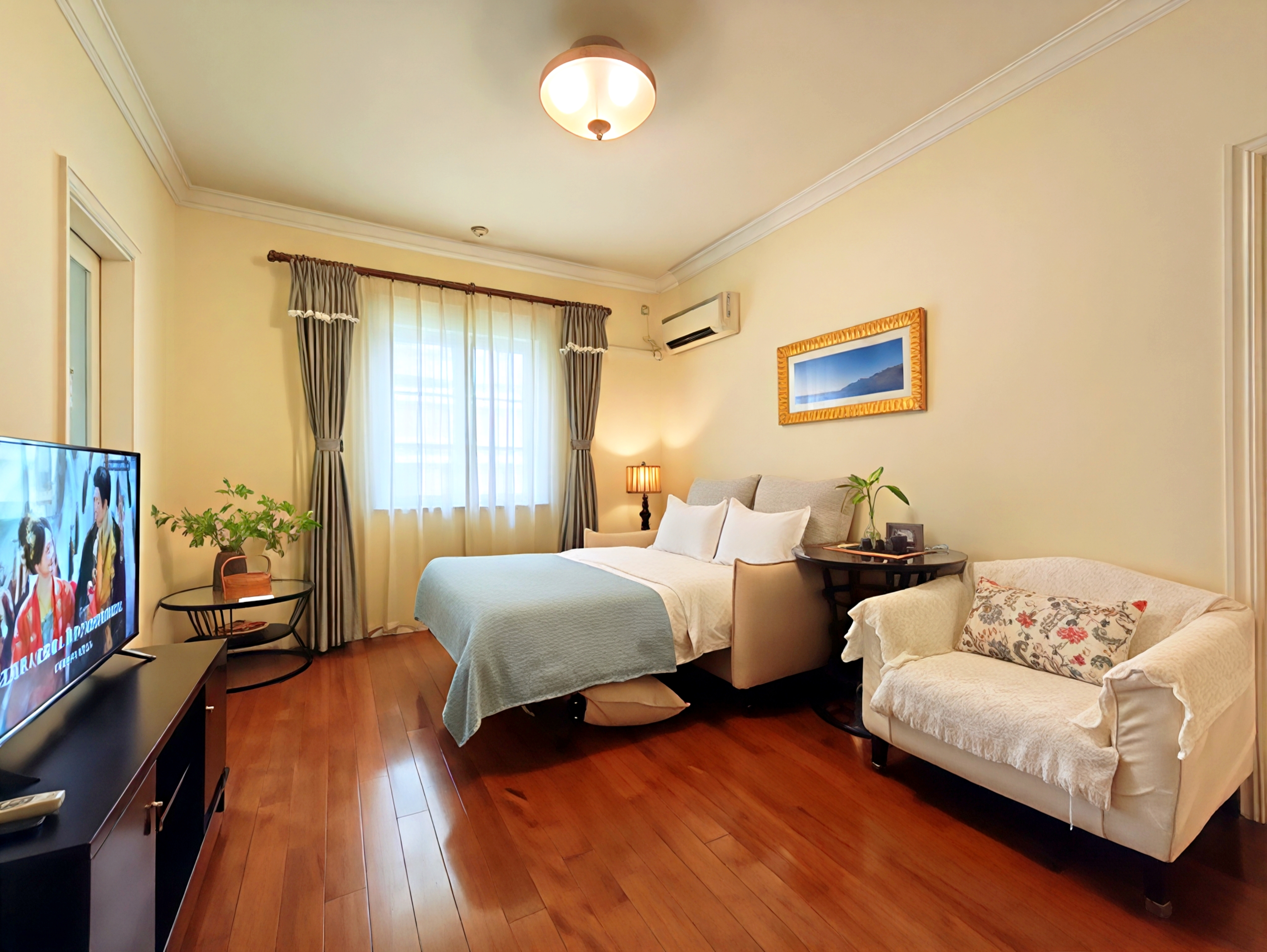 和睦家庭双床套房 |投屏电视 | 燃气灶厨房|滚筒洗衣机