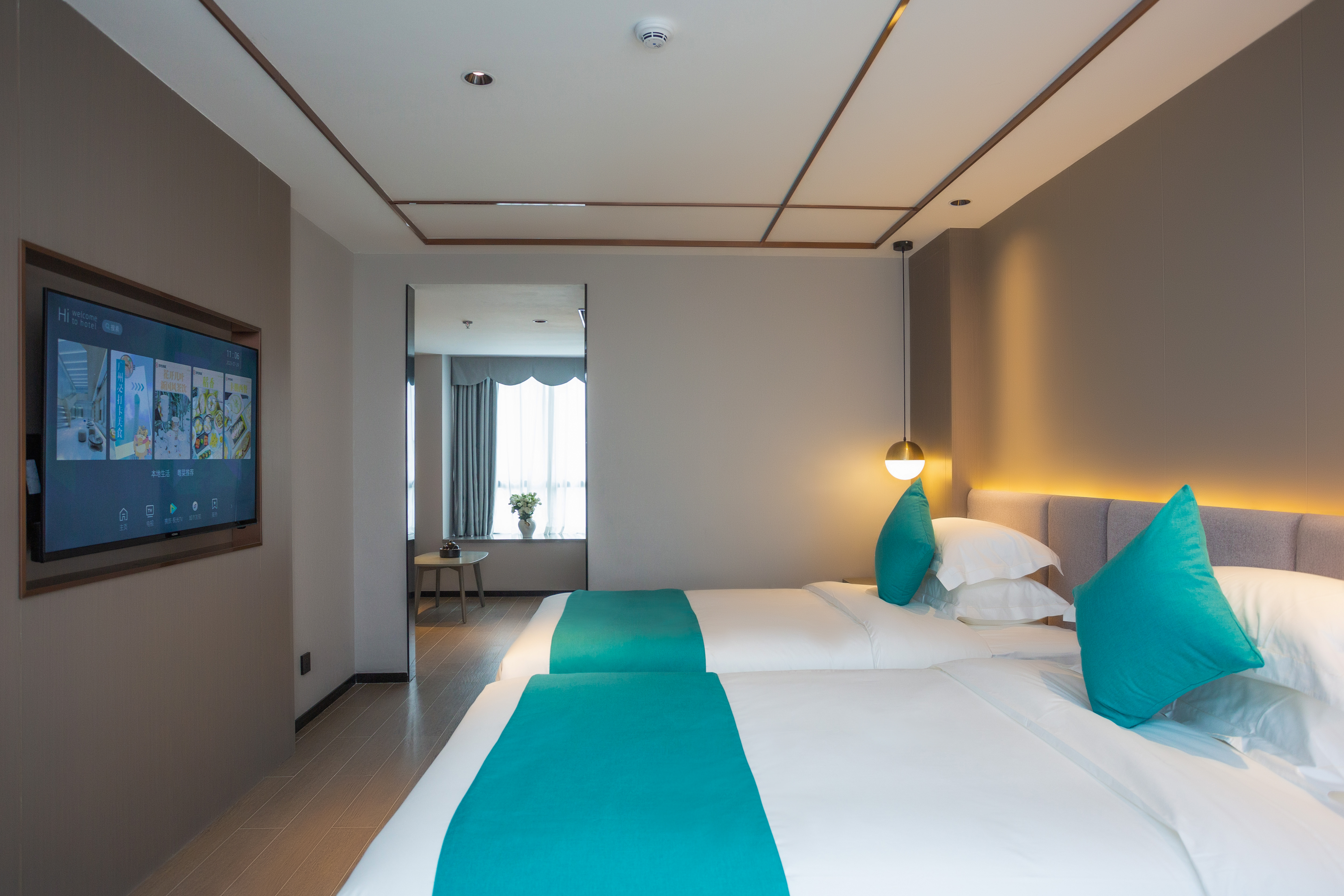 豪華景觀雙床房（180°落地窗+獨立會客區+品茗茶具）