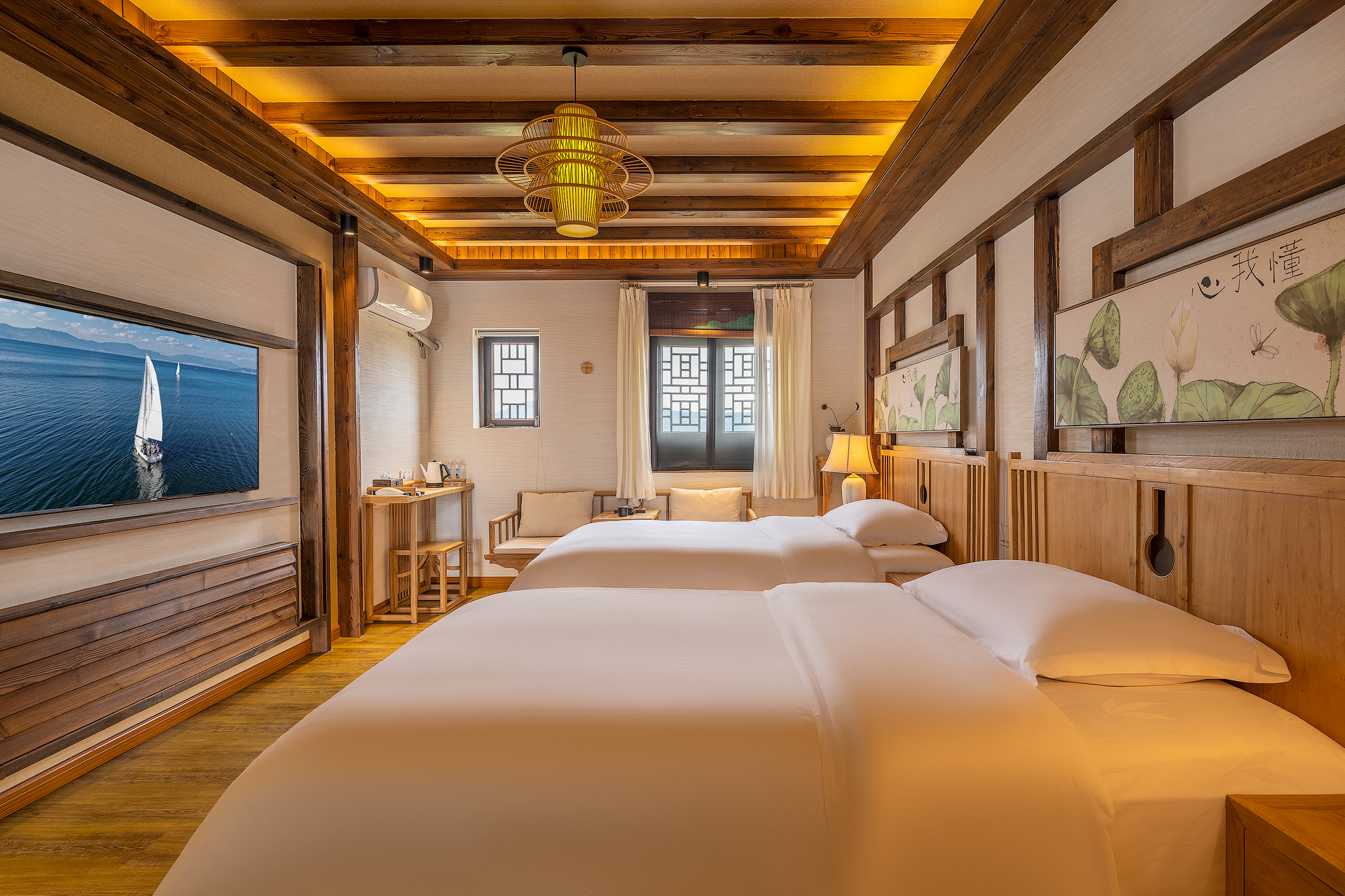 Bo Lian Chen Inn荷塘禅意双床房