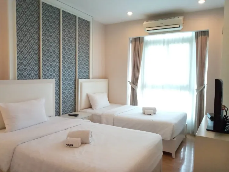ห้องดีลักซ์เตียงแฝดพร้อมอ่างอาบน้ำ