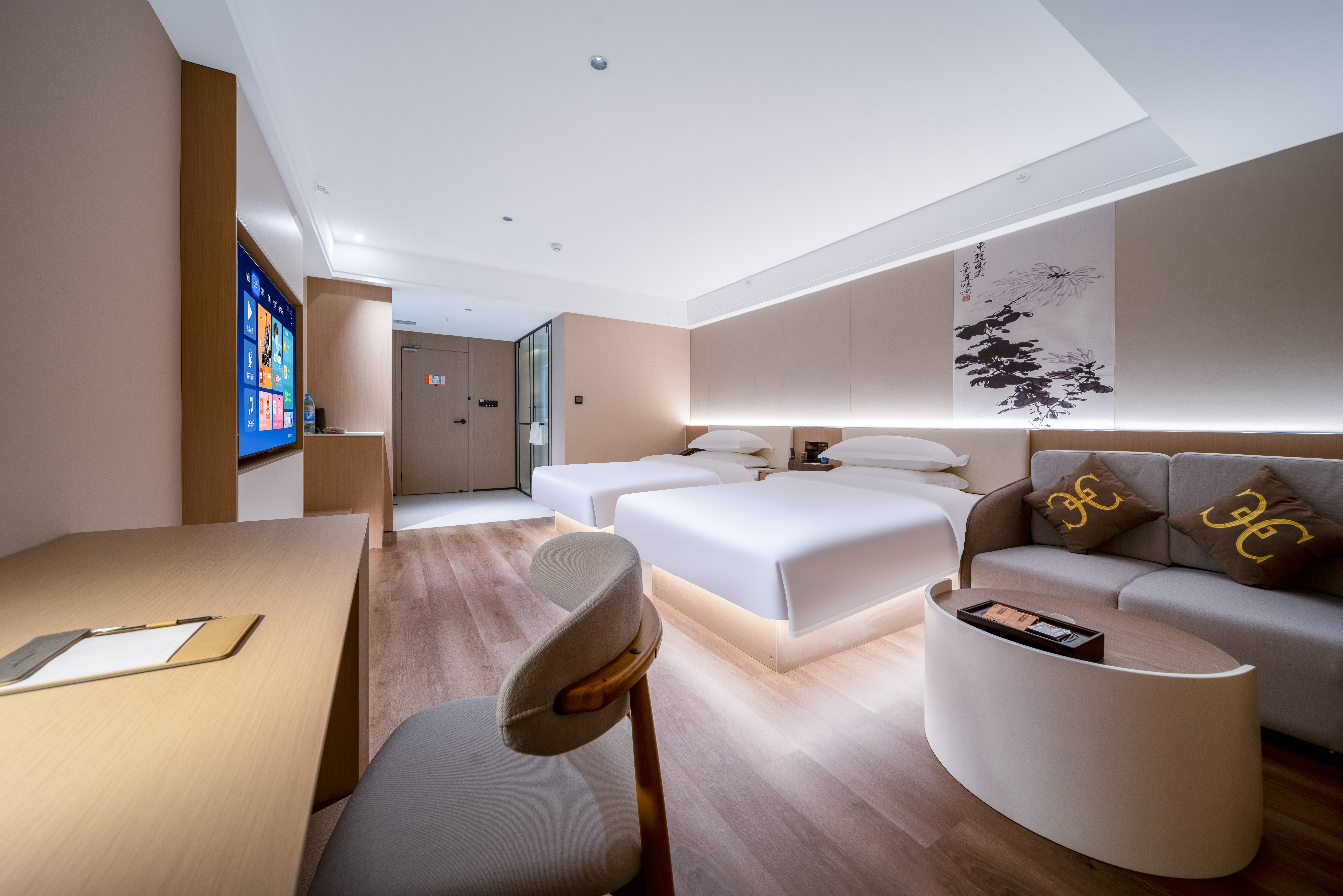 静雅园景双床房（全屋智能+影视会员+180°落地观景）