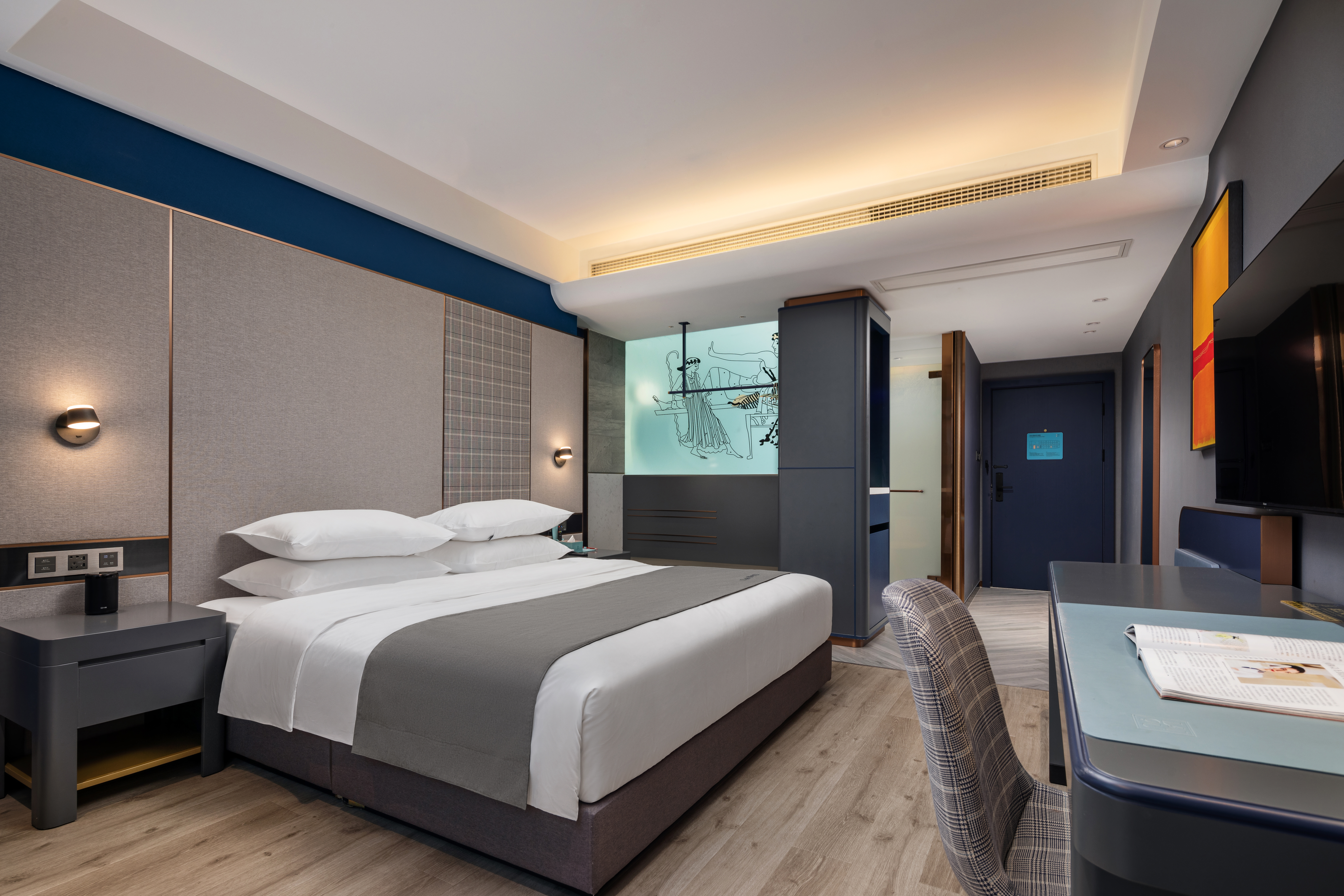 兰艺智能大床房丨零压枕+金可儿床垫深睡无忧