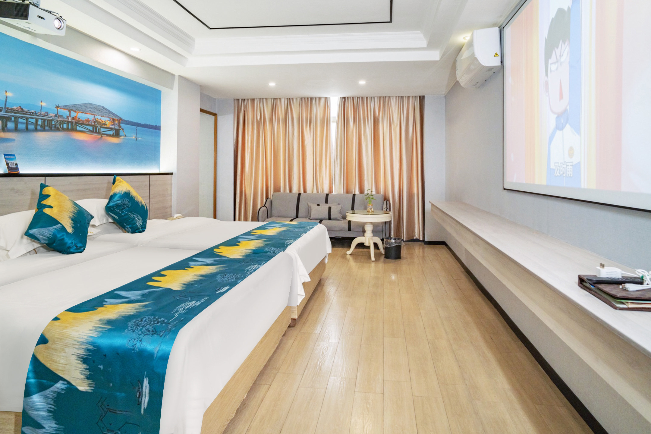 ALIXIANG|影音大床房丨（高清巨幕投影+原野沙发）