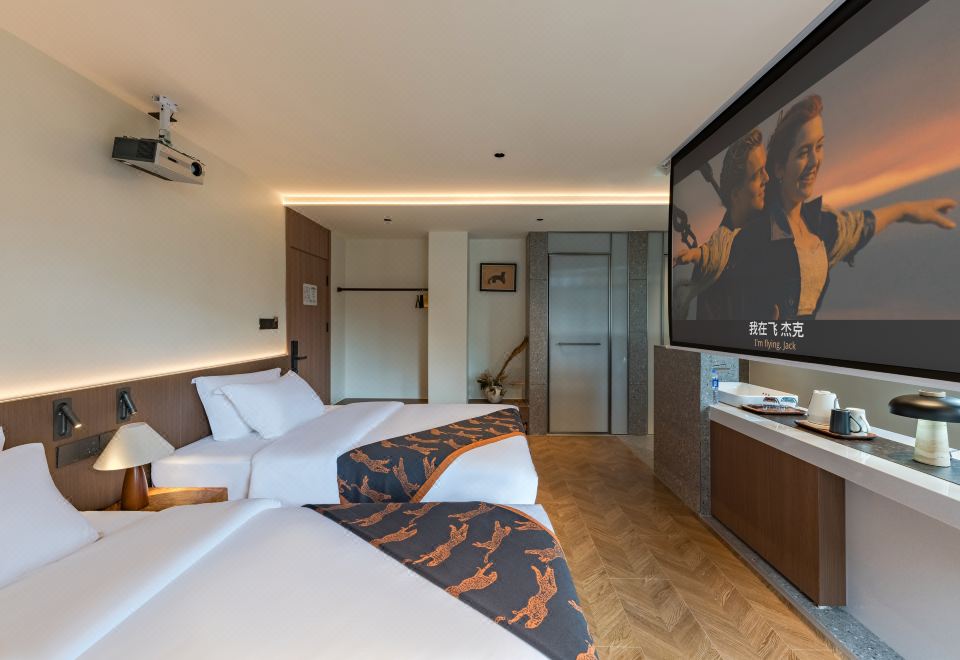 三聖宮·巷遇投影雙床房