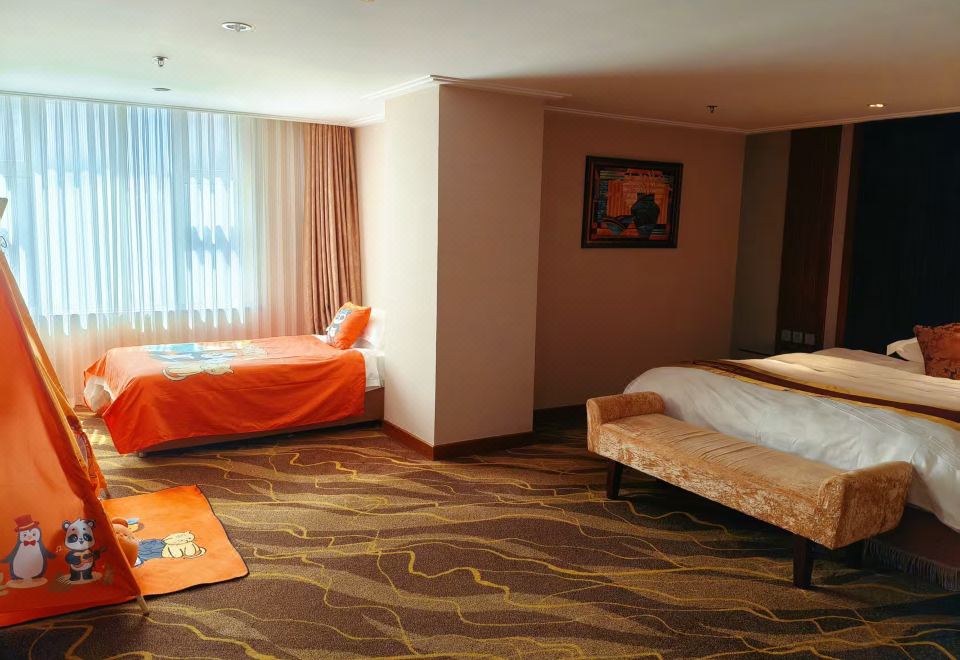 欢享家庭房 | 卡通床品+童趣帐篷+mini冰箱