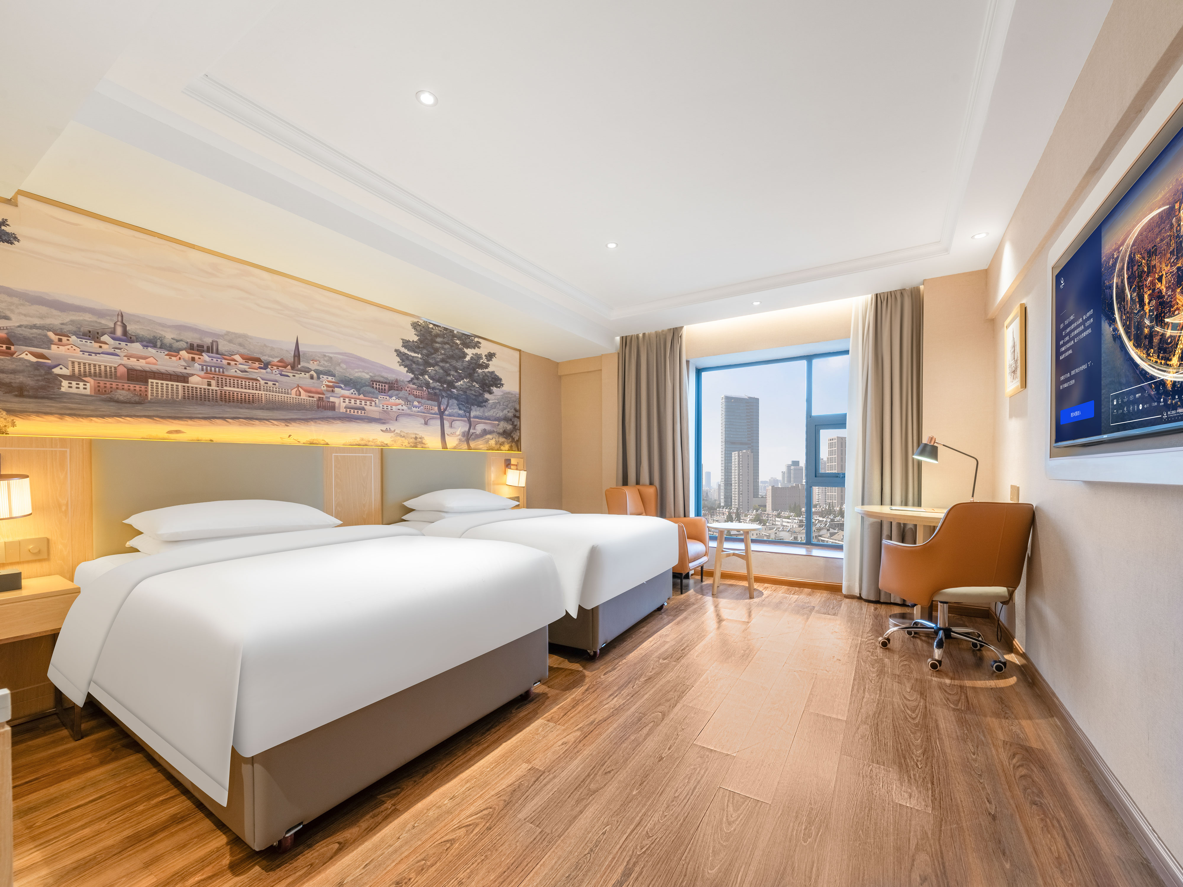 商务双床房｜高清电视｜视野开阔｜深睡记忆枕