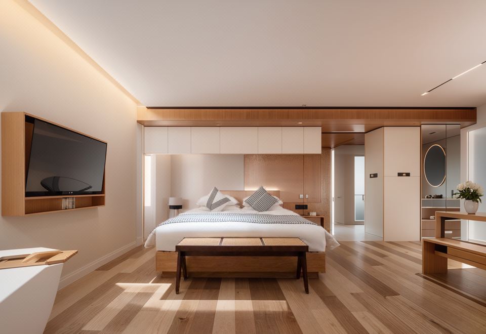 书语听心|私汤浴缸大床房+智能+阳台+禅意书法桌+地暖