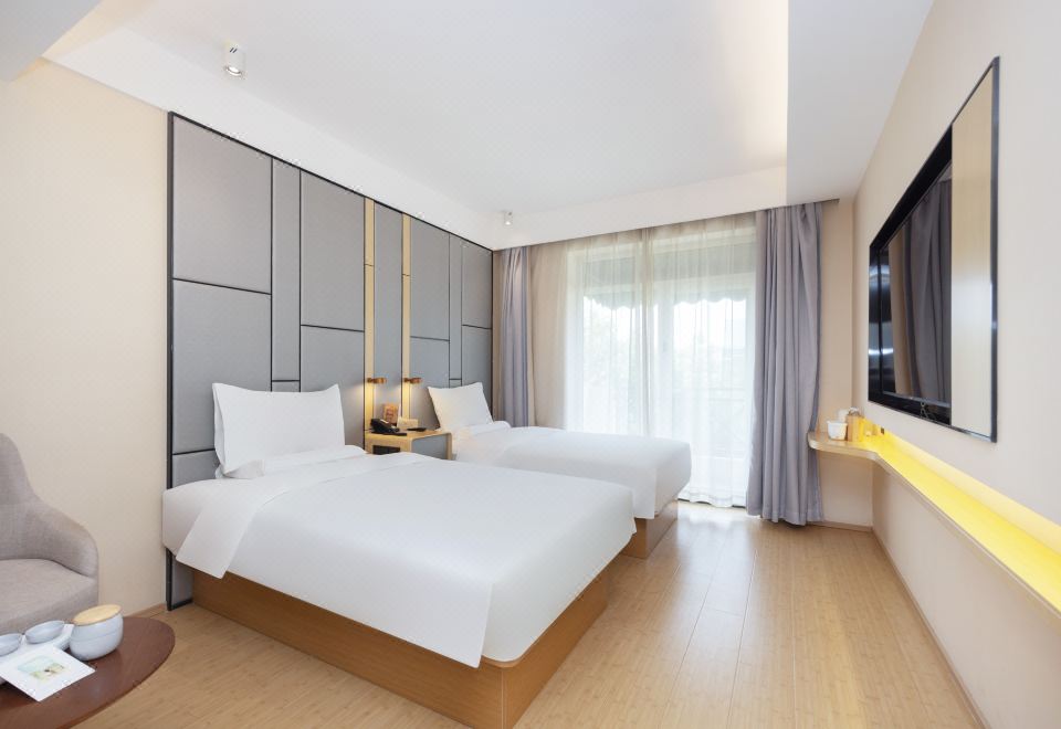 舒壓-雙床房（露臺+65寸投屏電視+分體空調+舒壓床墊）