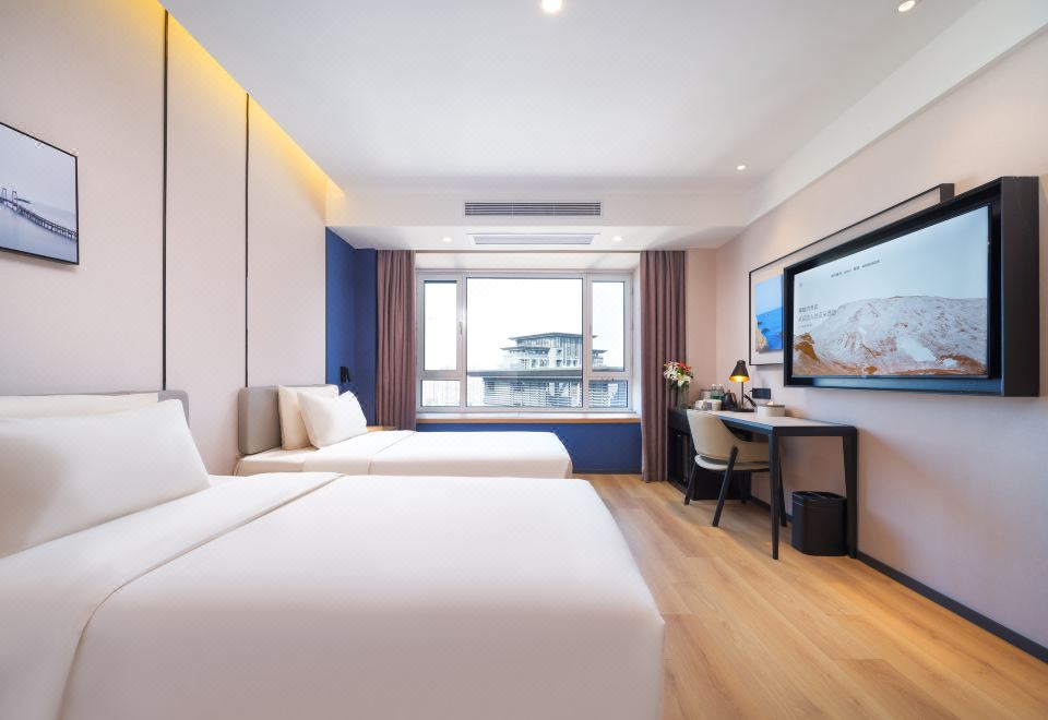 幾木海景雙床房（冰箱+手機投屏+浴袍+飄窗賞海）