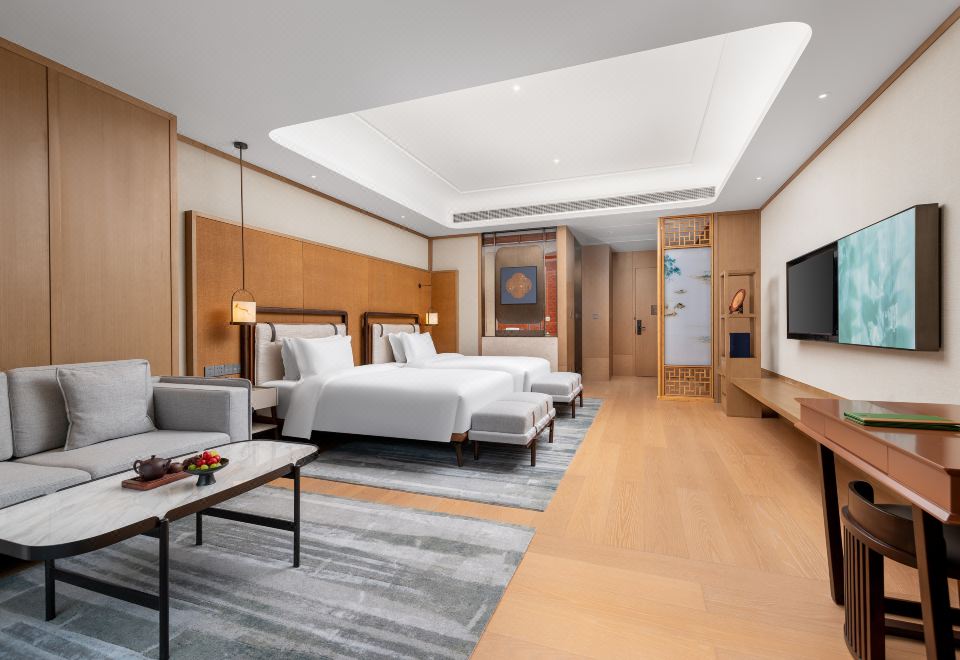 茶溪阳台双床-一入山水间，顿觉天地宽