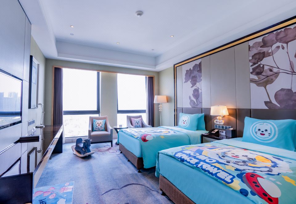 童夢奇幻親子雙床房（彩蛋主題|帳篷+益智桌+游戲毯）