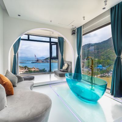 透明浴缸海景房 珠海外伶仃島蔚藍美域客棧優惠